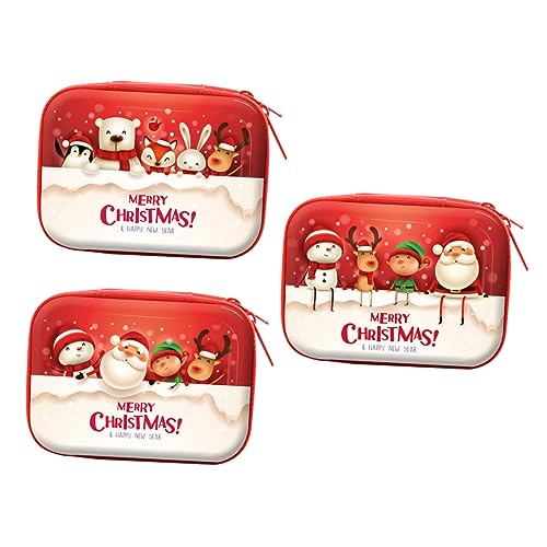 Healvian 3 Stück Teiliges Weihnachtsmotiv Münzgeldbörsen Stabile Blech Materialien Handliche für Alltag Leichte Aufbewahrungstasche als für Einkäufe Schule Arbeit Geeignet von Healvian