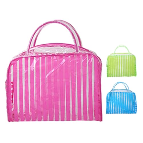 Healvian Transparente Kulturbeutel 3 Stück Make up Reiseetui Große Öffnung Für Frauen Camping Und Reisen PVC Bunt (rot Grün Blau) von Healvian