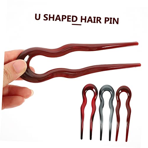 Healvian 3 Stück U Förmige Vintage Haarnadeln aus PC Robuste Französische Haarnadeln für Dutt und Hochsteckfrisuren Leichte für Damen Geeignet für Alltag Party und Schule von Healvian