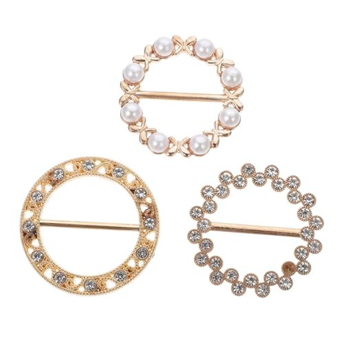 Healvian 3 Stück Verstellbare Perlen Schalclip aus Langlebiger Eleganter Schalverschluss und Taillen Dekobrosche für Damen Vielseitig für Seidenschals Blusen Shirts Geeignet von Healvian