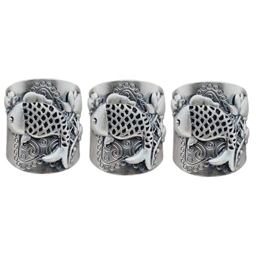 Healvian 3 Stück Verstellbarer Lotus Ring für Frauen Retro Finger Ring Langlebigem Eleganter für Partys Vielseitige Outfits von Healvian