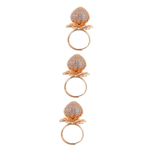 Healvian 3 Stück Verstellbarer Ring für Damen Kreatives Schmuckdesign Chic Kostümbälle Partys Einzigartige Rose Anpassbare von Healvian