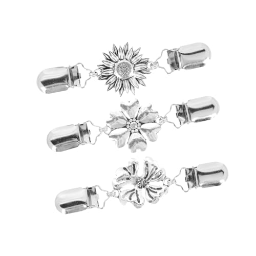 Healvian 3 Stück Vintage Cardigan Clips Strickjacken Kragen Schmuck Broschen für Damen Dekorative Schal Kleidclip Langlebig Modisch Vielseitig Einsetzbar von Healvian