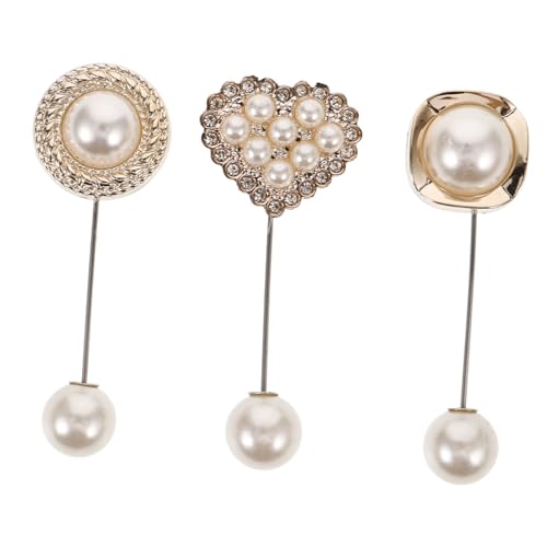 Healvian 3 Stück Vintage Strass Brosche Teiliges Perlen Anstecknadel für Anzüge Schals und Kleider für Hochzeiten und Festliche Anlässe von Healvian