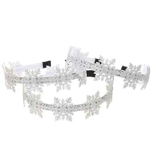Healvian 3stücke Weihnachts-snowflake Haarreifen Kreative Und Lustige Weihnachts-haarbänder Für Partys Winter-events Und Festliche Anlässe Kopfbedeckung Für Damen von Healvian
