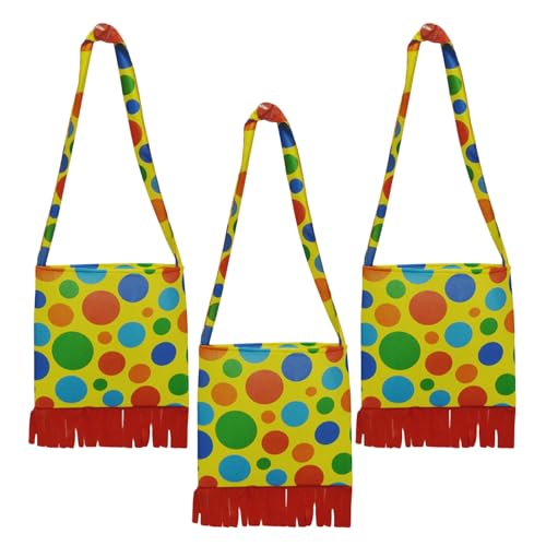 Healvian 3 stücke Halloween Clown Kostüm Zubehör Umhängetaschen Für Kinder Frauen Bunte Gepunktete Geldbörse Circus Party Requisiten Lagerung Brieftasche Dekoration Für Karneval von Healvian
