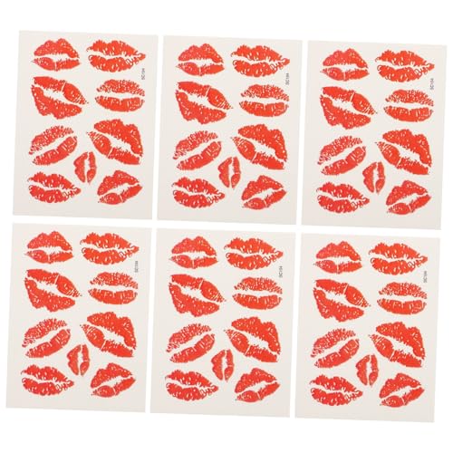 Healvian 30stücke Temporäre Tattoos Lippenmuster Wasserfeste Aufkleber Für Körperdekoration Hautfreundliche Gesichtstätowierungen Für Feste Und Partys von Healvian