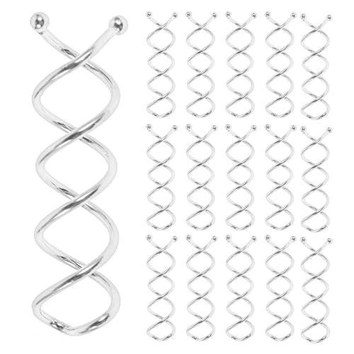 Healvian 30 Stück Metall-Spiral-Haarnadeln, kratzfeste Dutt-Drehnadeln mit abgerundeten Spitzen, gedrehte Haarspangen für Frauen und Mädchen, Zubehör zur Duttherstellung von Healvian