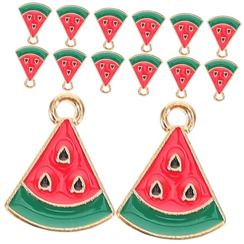 Healvian 30 Stück Teiliges Mini Wassermelonen Anhänger Legierung und Emaille Kreative Kompakte Charms für DIY Schmuck Geeignet für Halsketten Ohrringe Schlüsselanhänger und Armbänder von Healvian