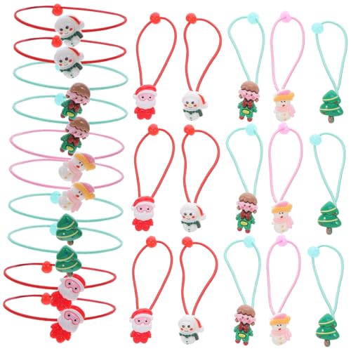 Healvian 30 Stück Teiliges Weihnachts Haarband für Junge Mädchen und Mädchen Bunte Elastische Schonende Haargummis Hoher Haarschäden für Schule Spiel und Festliche Anlässe von Healvian
