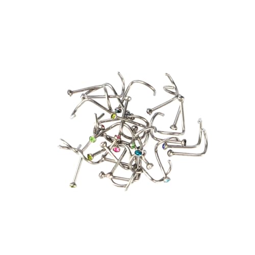 Healvian 30Stücke Nasenstecker Mit Dekorationssteinen Allergiefreie Nasenringe Zufälligen Farben Für Damen Herren Perfekter Schmuck Für Nasenpiercings Healvian 30Stücke Nasenstecker Mit Dekorationssteinen Allergiefreie Nasenringe Zufälligen Farben Für Damen Herren Perfekter Schmuck Für Nasenpiercings von Healvian