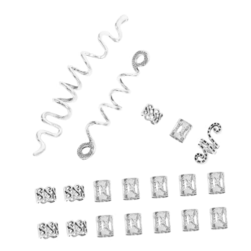 Healvian 38 Stück Teiliges Dreadlocks Schmuck Spiralförmige Haar Manschetten Haarschmuck für Zöpfe und Dreadlock Braiding Accessories Flexibel Biegbar Silberfarbene Braid Charms für Alltag von Healvian