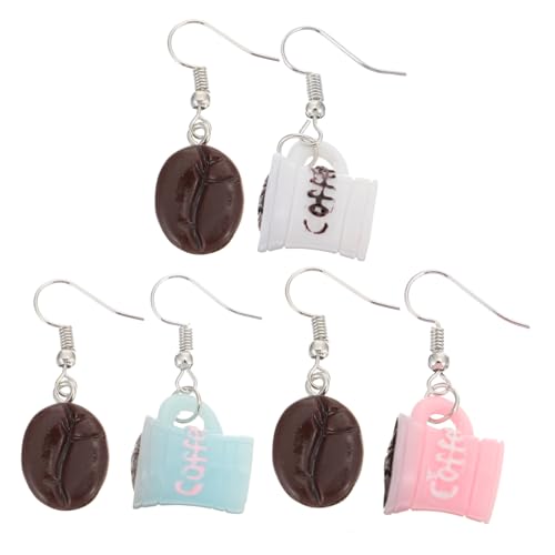 Healvian 3Paare Handgemachte Ohrringe Für Frauen Symmetrische Kreative Ohrschmuckstücke Mit Kaffeebohnendesign Lustige Auffällige Ohrhänger Healvian 3Paare Handgemachte Ohrringe Für Frauen Symmetrische Kreative Ohrschmuckstücke Mit Kaffeebohnendesign Lustige Auffällige Ohrhänger von Healvian
