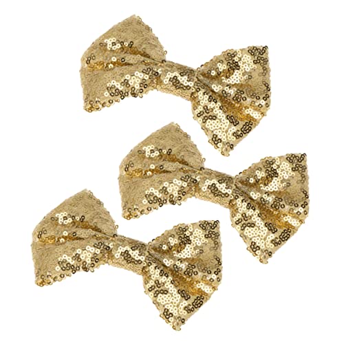 Healvian 3stücke Junge Mädchen Haarspangen Mit Großen Schleifen Funkelnde Haarklammern Für Mädchen Goldene Haarschmuck-accessoires Für Feste Und Alltag von Healvian