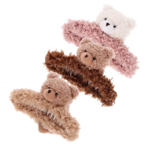 Healvian 3stücke Haarklammern Damen Bärenohren Clips Cartoon Haarspangen Für Langes Dünnes Dickes Haar Zubehör Für Alltag Party Hochzeit Geburtstag von Healvian