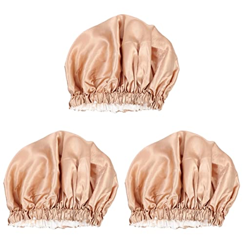 Healvian 3St Nachtmütze halstuch damen Haarpflege Haarkappe Strickmütze Getränke Fräulein Hut Polyester von Healvian