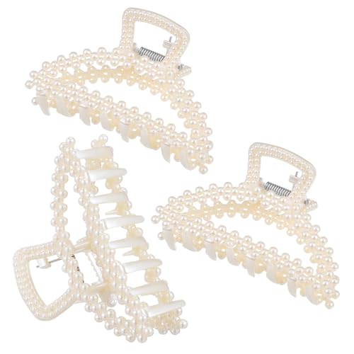 Healvian 3stücke Teiliges Haarspangen Mit Perlen Krallenclips Für Damen Haarzubehör Für Dünnes Und Dickes Haar Stilvolle Haarklammern Für von Healvian