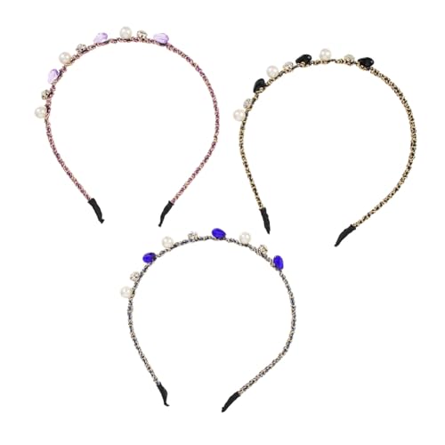 Healvian 3stücke Teiliges Frauen Haarreifen Mit Perlen Und Strass Handgefertigte Haaraccessoires Für Elegante Anlässe Geeignet Für Partys Hochzeiten Und Alltag von Healvian