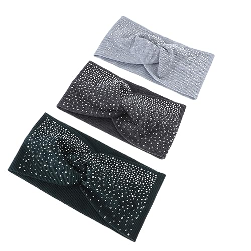 Healvian 3 Stück Elastische Yoga Stirnbänder Für Damen Kreuz Stirnband Sport Haarband Einheitsgröße Leichtes Material Für Fitness Laufen Yoga Und Hautpflege von Healvian