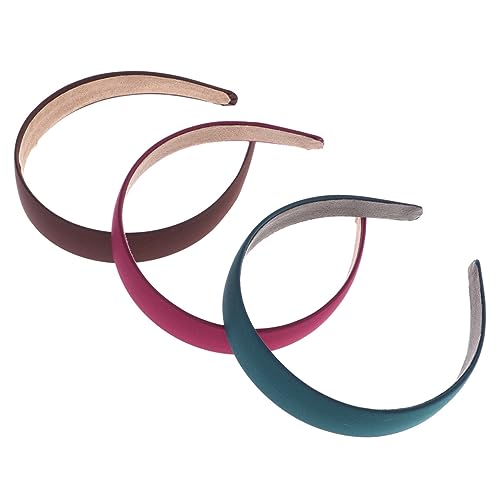 Healvian 3stücke Stirnband Für Mädchen Breit Einfarbig Aus Strapazierfähigem Für Alltag Duschen Kostümparty Dunkelgrün Weinrot Braun von Healvian