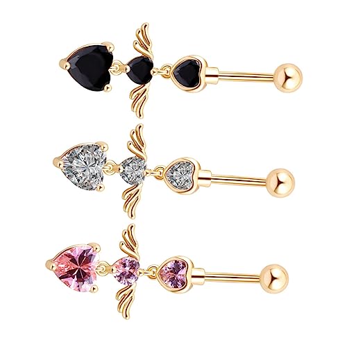 Healvian 3Stücke Herzform Bauchnabelpiercing Nabelringe Für Frauen Piercing Schmuckstücke Healvian 3Stücke Herzform Bauchnabelpiercing Nabelringe Für Frauen Piercing Schmuckstücke von Healvian