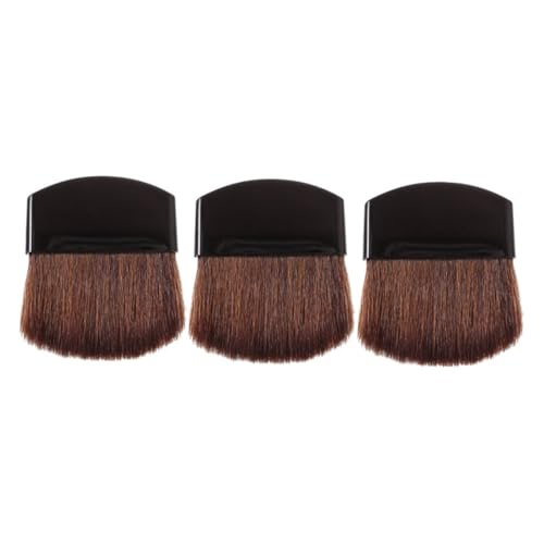 Healvian 3Stücke Mini Make Up Pinsel Halbrunder Flacher Puder und Flüssigkeitspinsel für und Mädchen Tragbar für Reisen und von Healvian