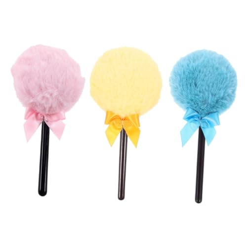 Healvian 3stücke Puderquaste Mit Griff Für Make-up Wiederverwendbar Und Waschbar Lollipop-puderquaste Für Damen Foundation-applikatorpinsel Rougepinsel Kosmetik-tool von Healvian