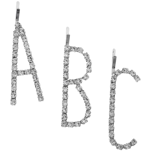 Healvian 3stücke Dekorative Haarnadeln Mit Strasssteinen Und Buchstaben Für Frauen Und Mädchen Haar Clips Für Hochzeit Party Und Alltag von Healvian