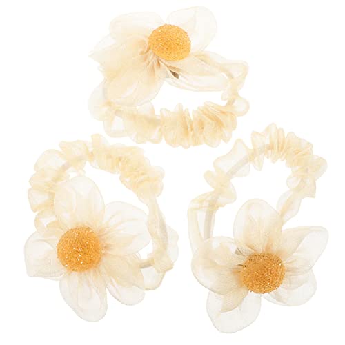 Healvian 3stücke Teiliges Elegante Blumen-haargummis Strass Für Haartypen Geeignet Stilvolle Haaraccessoires Für Frauen Für Hochzeiten Und Tägliche Frisuren von Healvian