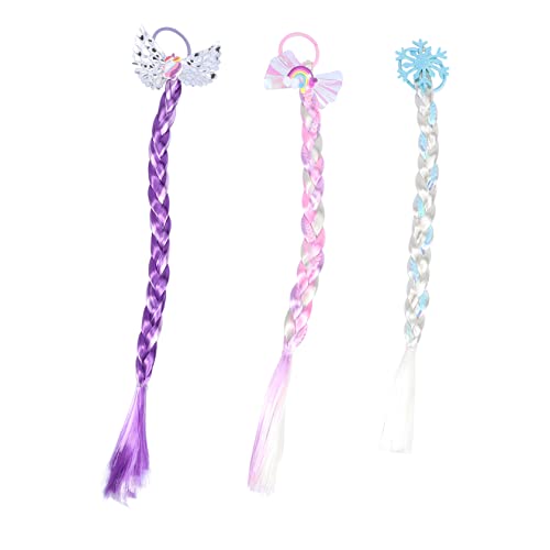 Healvian 3stücke Teiliges Bunte Haarperücken Zöpfe Für Feste Und Partys Handgemachte Leichte Haaraccessoires Für Mädchen Für Dekoration Und Anlässe von Healvian
