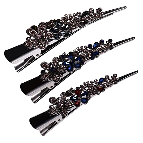 Healvian 3stücke Haarklammer Mit Strass Strass Haarnadeln Entenschnabel Clip Haarspange Zubehör Für Damen Zarte Haarnadeln Mädchen Haar Clips von Healvian
