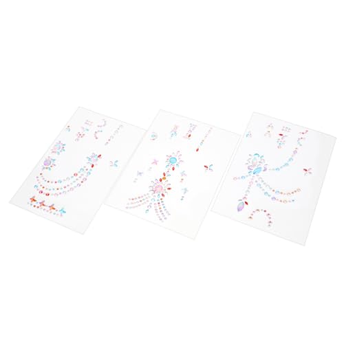 Healvian 3stücke Aufklebbare -gesichtsaufkleber Selbstklebende Edelsteine Für Körperkunst Glitzernde Juwelen Für Diy-hand-dekoration Temporäre Acryl-aufkleber Für von Healvian