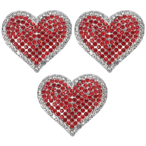 Healvian 3stücke Brosche Herzförmige Mit Strasssteinen Anstecknadel Sicherheitsbrosche Für Männer Damen Kleidung Hochzeit Valentinstag Gastgeschenk Eleganz Liebe Wärme von Healvian
