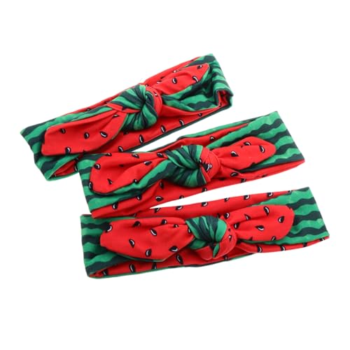 Healvian 3stücke Elastisches Mit Schleife Und Hasenohren Doppelseitiges Wassermelonen-design Kopfbedeckung Haarband Für Kleinkinder Und Mädchen Alltagskleidung Und Party-accessoires von Healvian