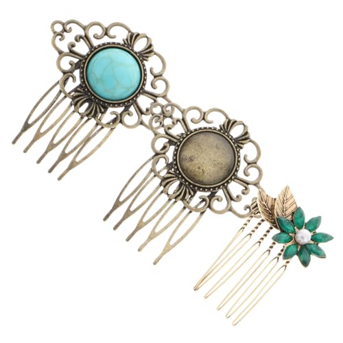 Healvian 3stücke Haarkämme Im Vintage-stil Handgemachte Haarspangen Mit Glitzer-verzierungen Seitliche Haarkämme Für Hochzeit Und Party Klassisches Haaraccessoire Für Frauen von Healvian