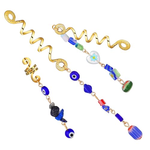 Healvian 3stücke Haarringe Für Zöpfe Spirale Haarmanschette Dreadlock-schmuck Flechtzubehör Haaranhänger Zopfanhänger Haarschmuck Haardekorationen Leicht Und Robust Einfache Anwendung von Healvian