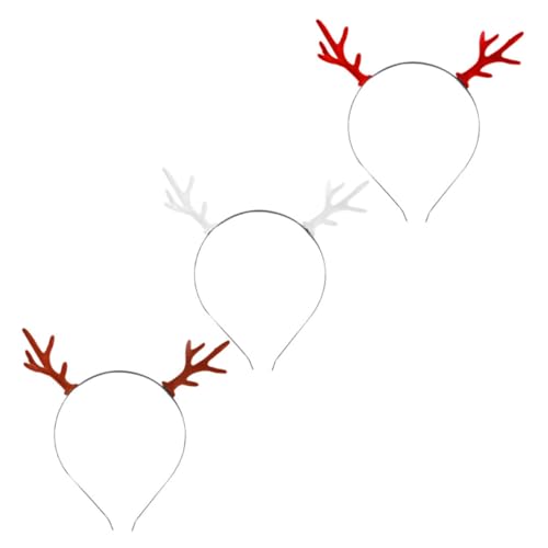 Healvian 3stücke Leuchtendes Stirnband Mit Geweih-design Haarreif Für Weihnachts-feiern Robuste Metalllegierung Einfach Zu Tragen Bewahren von Healvian