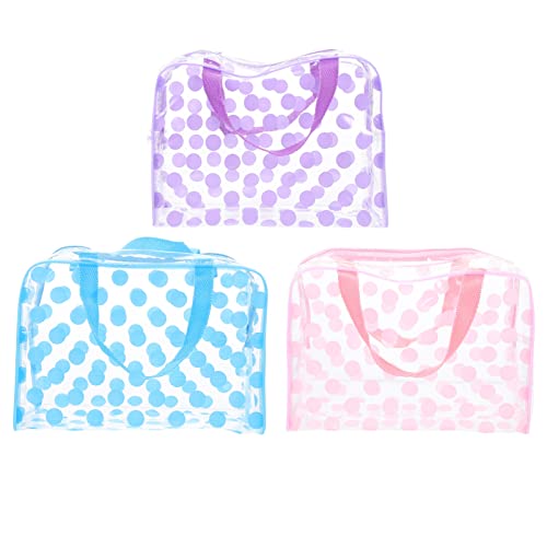 Healvian 3stücke Reisetaschen Mit Reißverschluss Transparente Kulturbeutel Große Kapazität PVC Kosmetiktaschen Für Reisen Und Zuhause Tragbare Make up Organizer Für Damen Und Herren von Healvian