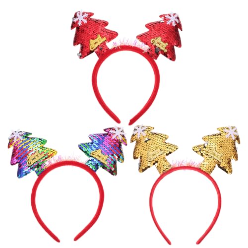 Healvian 3stücke Teiliges Weihnachts-haarband Mit Weihnachtsbaum-haarreifen Für Mädchen Und Haardekoration Für Festliche Anlässe Und Partys von Healvian