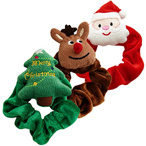 Healvian 3stücke Teiliges Weihnachts-haargummis Für Scrunchies Mit Weihnachtsmotiven Für Und Tägliches Styling Süße Haaraccessoires Für Mädchen Und Damen von Healvian