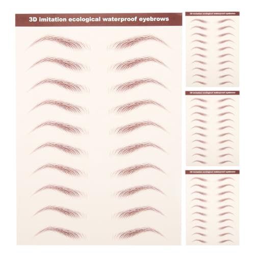 Healvian 4blätter Haarähnliche Augenbrauenaufkleber Für Männer Wasserfeste Temporäre Übungsaugenbrauen Selbstklebende Natürliche Augenbrauen-transferaufkleber Make-up-tool Für Schminken von Healvian