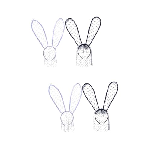 Healvian 4 Halloween Spitzen Hasenohren Haarband Teiliges Leichtes Elastisches Stirnband für Kostüm Party Karneval Fest Accessoire für Damen und Mädchen von Healvian