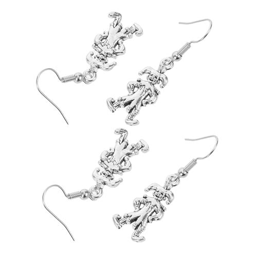 Healvian 4 Paare Bunte Clown Ohrringe Damen Leichte Dangle Ohrhänger mit Karneval Anhänger für Halloween Kostüm und Party Accessoires von Healvian