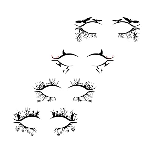 Healvian 4 Paare Eyeliner Aufkleber für Halloween Selbstklebende Augen Make Up Sticker mit Horrordesign Passend für Augen Make Up für Partys und Besondere Anlässe Healvian 4 Paare Eyeliner Aufkleber für Halloween Selbstklebende Augen Make Up Sticker mit Horrordesign Passend für Augen Make Up für Partys und Besondere Anlässe von Healvian
