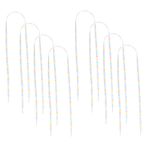 Healvian 4 Paare Flache Doppelseitig Bedruckte Blumenschnürsenkel Bunte Reißfeste Schnürsenkel für Sneakers Sportschuhe Freizeitschuhe Modischer Schuhschmuck für Damen und Herren von Healvian