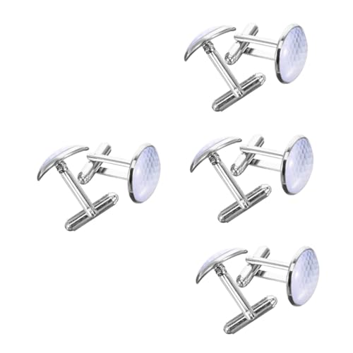 Healvian 4 Paare Hochwertige Golf Cufflinks für Herren Hemdknöpfe Modisches Accessoire für Anzüge Besondere Anlässe Silberfarben Stilvolle Ergänzung zu Ihrer von Healvian