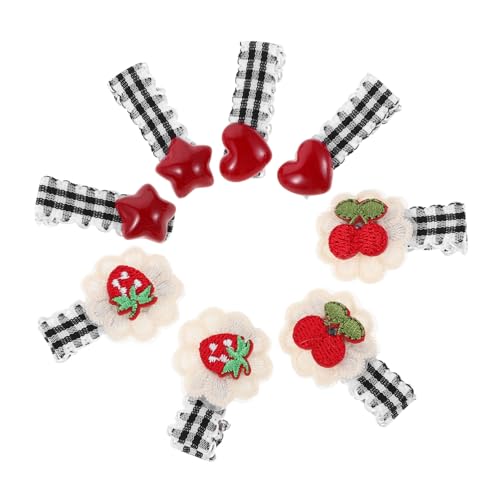 Healvian 4 Paare Karierte Kirsch-haarclips mit Floraler Spitzenkante Rutschfeste Entenmaul-form Bestickte Mini-haarspangen für Feines Haar Mädchen und Frauen Festliche Haaraccessoires Healvian 4 Paare Karierte Kirsch-haarclips mit Floraler Spitzenkante Rutschfeste Entenmaul-form Bestickte Mini-haarspangen für Feines Haar Mädchen und Frauen Festliche Haaraccessoires von Healvian