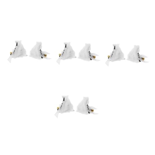 Healvian 4 Paare Katzenohr -kopfschmuck Kopfbedeckung Mit Katzenohren Halloween Party Kopfbedeckung Haarspangen Mit Pelzigen Ohren Haarspange Für Katzen Clip Für Katzenohren Polyester Weiß von Healvian