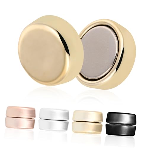 Healvian 4 Paare Magnetische Hijab Knöpfe Rundes Design Stilvolle Schalclips Vielseitige Haartuch und Cardigan Broschen Damen Kopftuch Zubehör in Farben von Healvian