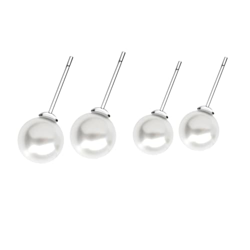 Healvian 4 Paare Sterling Silber Perlen Ohrringe Natürliche Süßwasserperlen Ohrstecker Damen Schmuck Elegant Hautfreundlich von Healvian